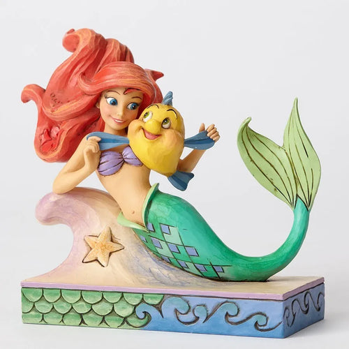 Ariel and Flounder figurine side view