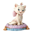 Jim Shore Disney Traditions Marie mini figurine on purple cushion, front view