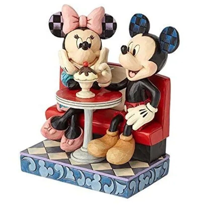 Jim Shore Mickey and Minnie Soda Shop figurine front view