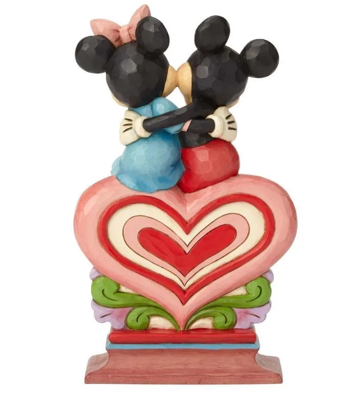 Jim Shore Mickey and Minnie seated on heart figurine, alternate view