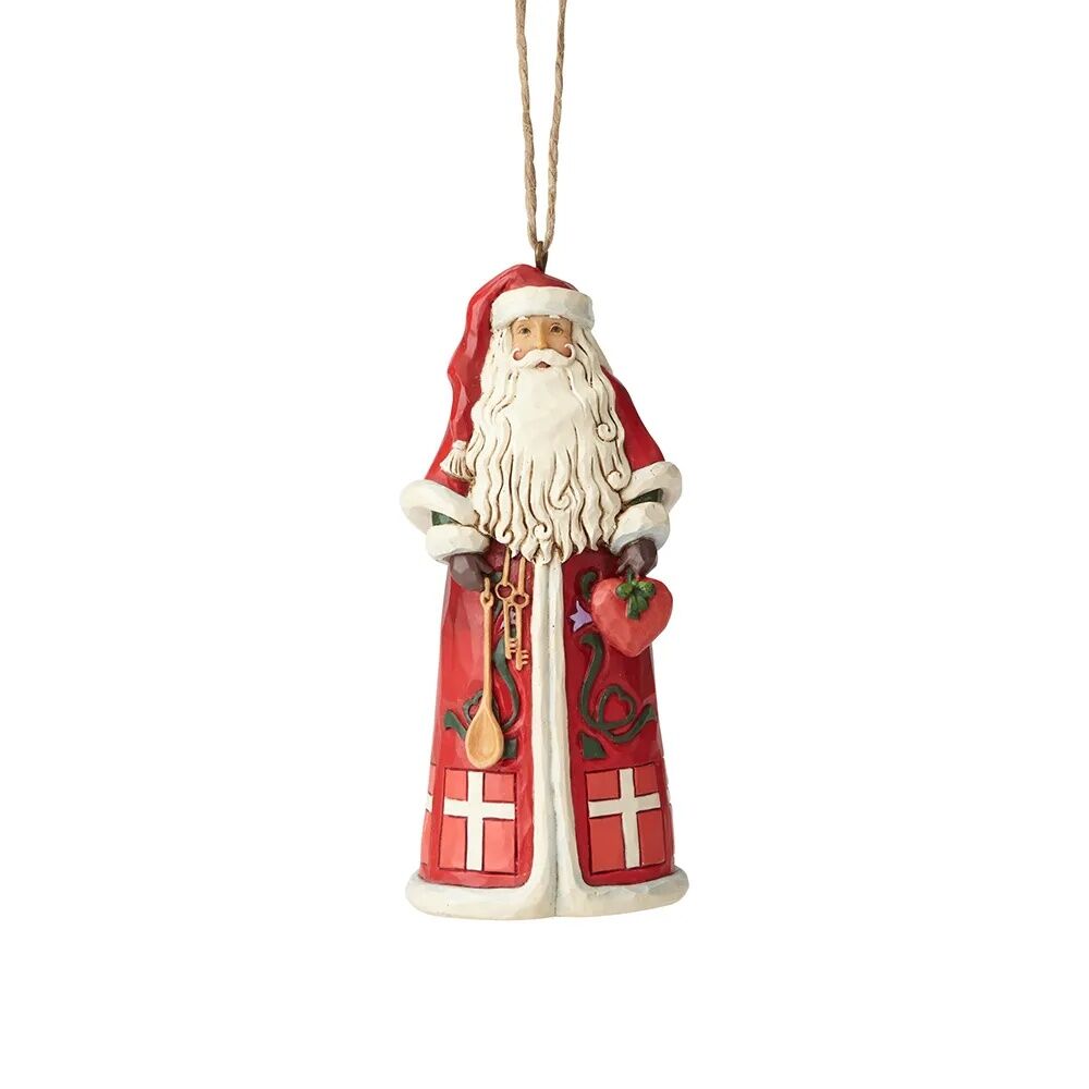 Jim Shore Danish Santa hanging ornament front view