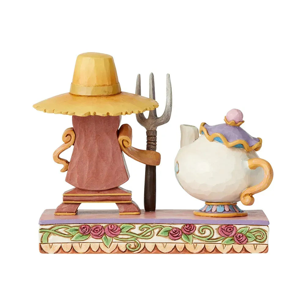 Jim Shore Mrs Potts and Cogsworth figurine alternate view