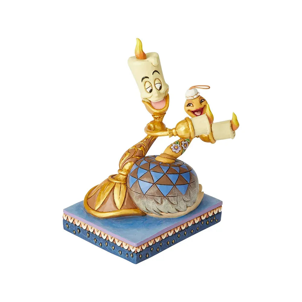 Jim Shore Lumiere and Feather Duster figurine side view