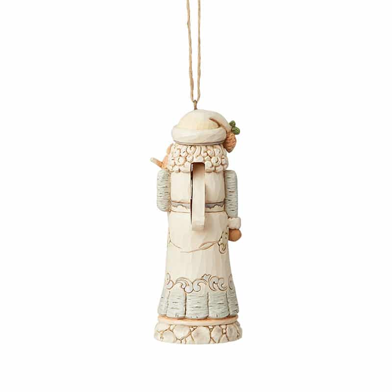 Jim Shore White Woodland Santa Nutcracker ornament side view