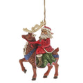 Santa riding reindeer hanging ornament by Jim Shore