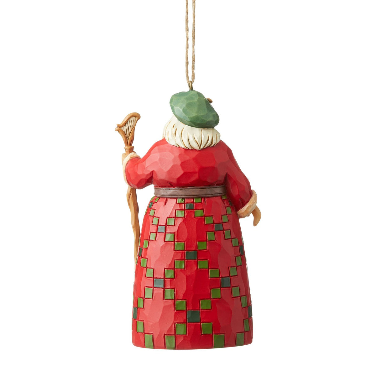 Jim Shore Irish Santa hanging ornament back view