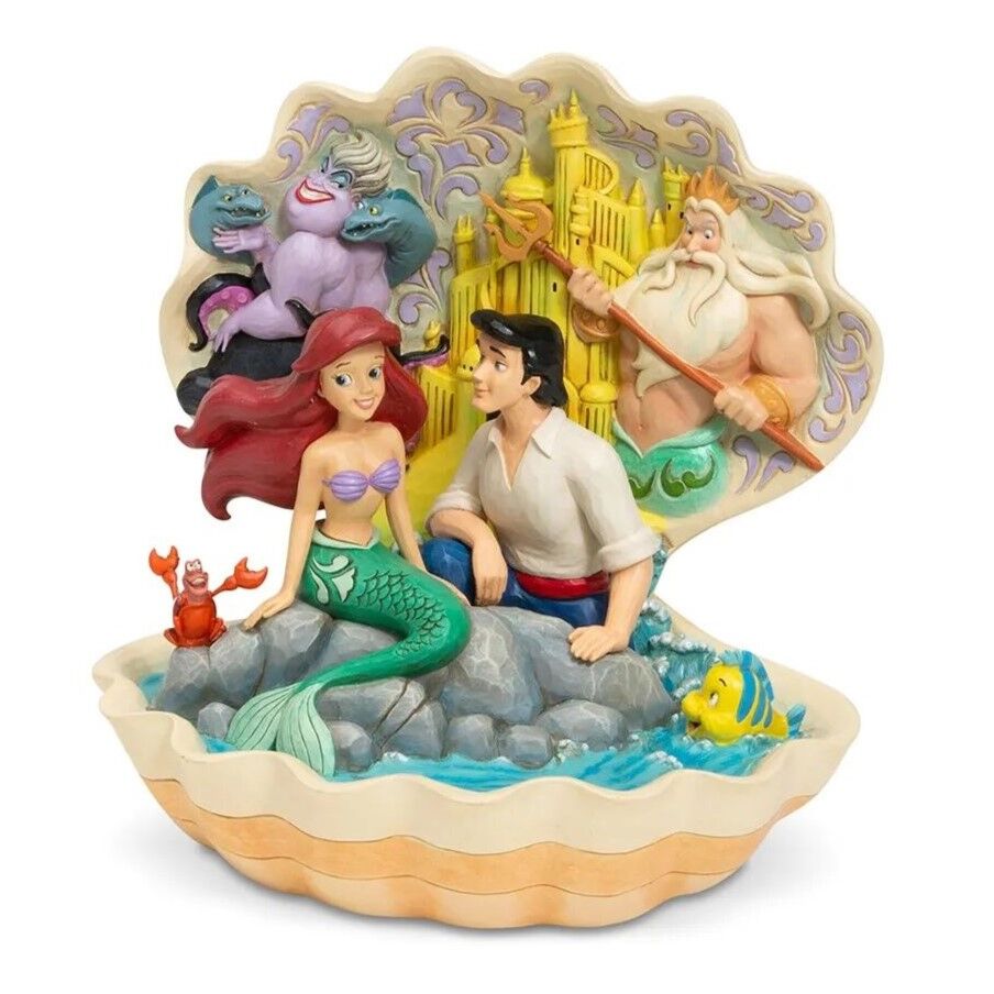 Jim Shore The Little Mermaid Seashell Scenario figurine, front view