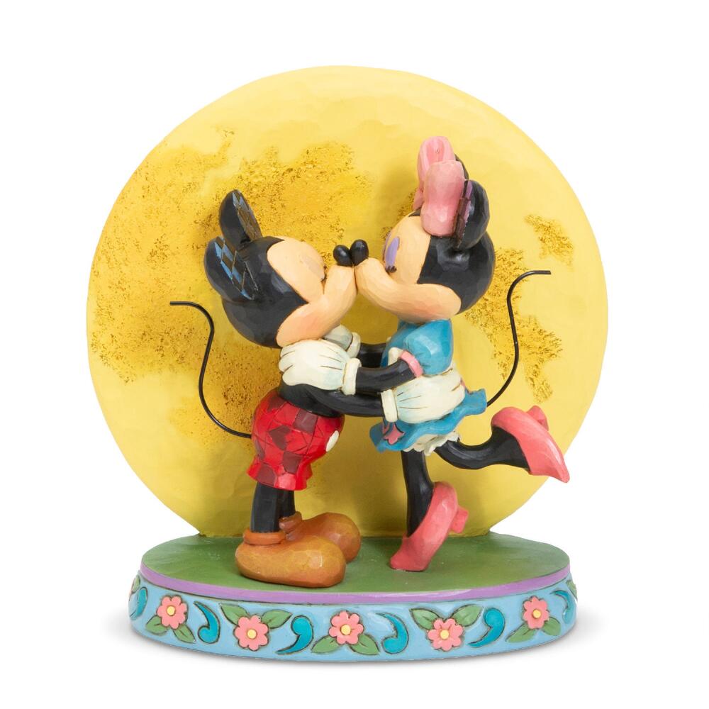 Jim Shore Mickey and Minnie dancing in moonlight figurine, front view