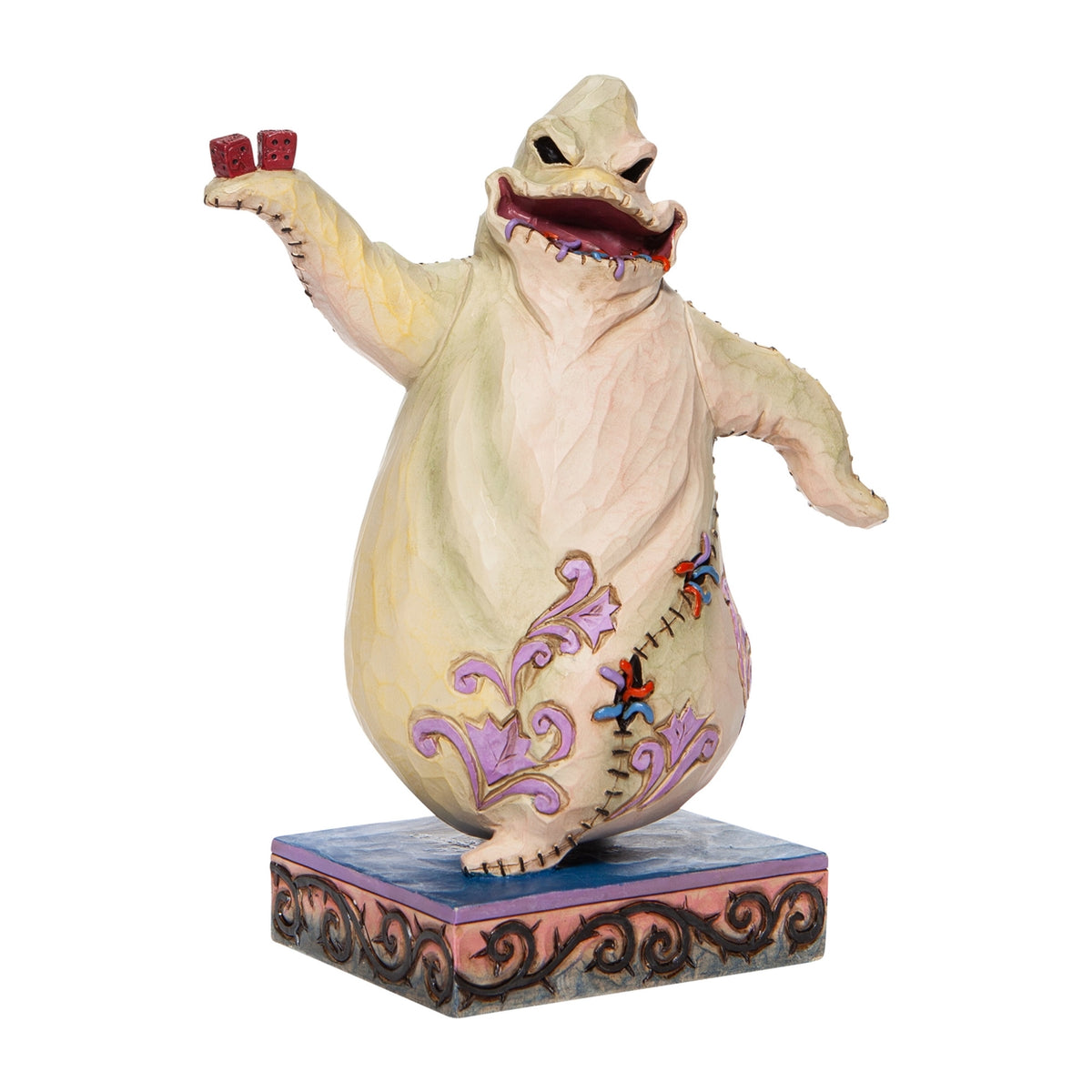 Jim Shore Oogie Boogie figurine holding dice, alternate view