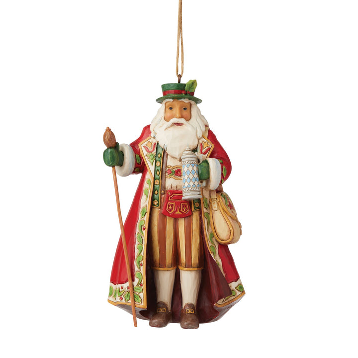 Jim Shore German Santa ornament front view