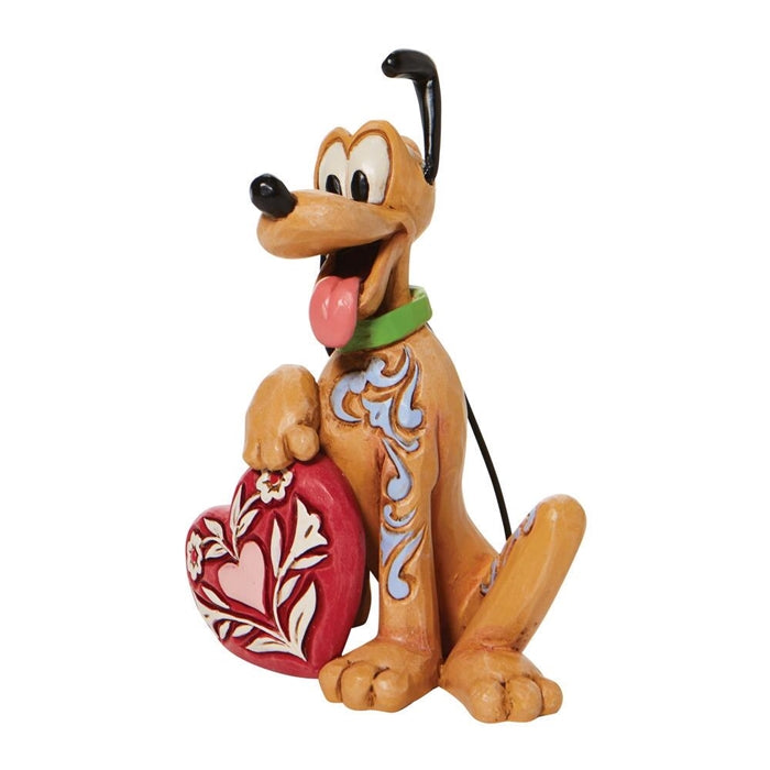 Jim Shore 6010108 Pluto Holding Heart figurine, left view