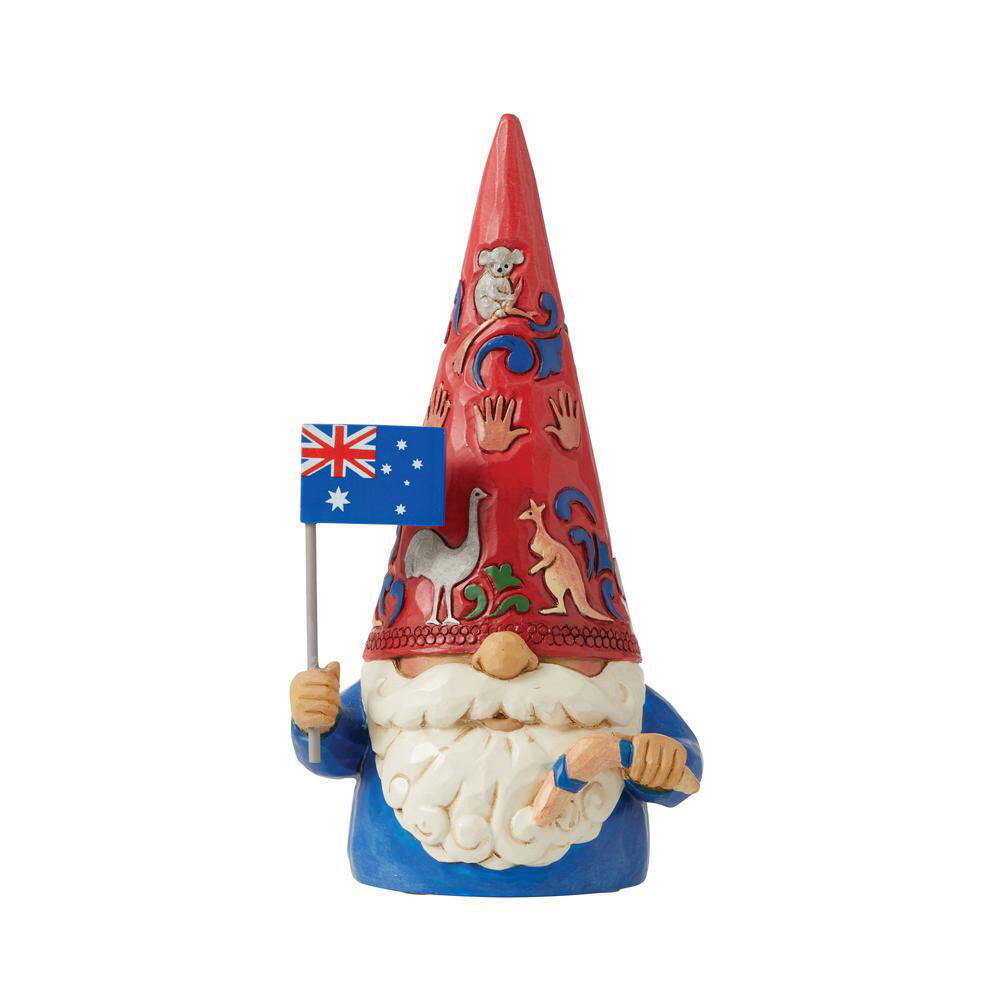Jim Shore Australian Gnome holding Australian flag