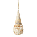 White Woodland gnome with owl hanging ornament by Jim Shore