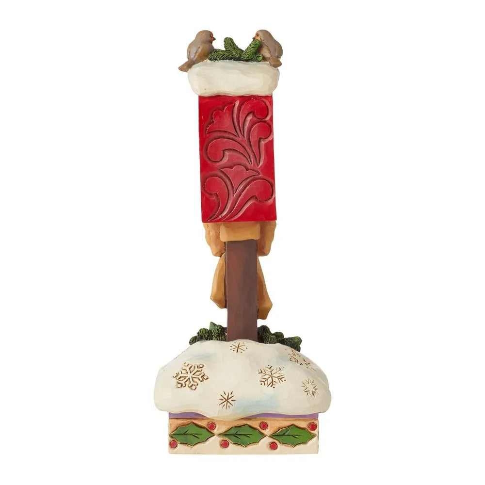 Jim Shore European Robins on Postbox figurine side view