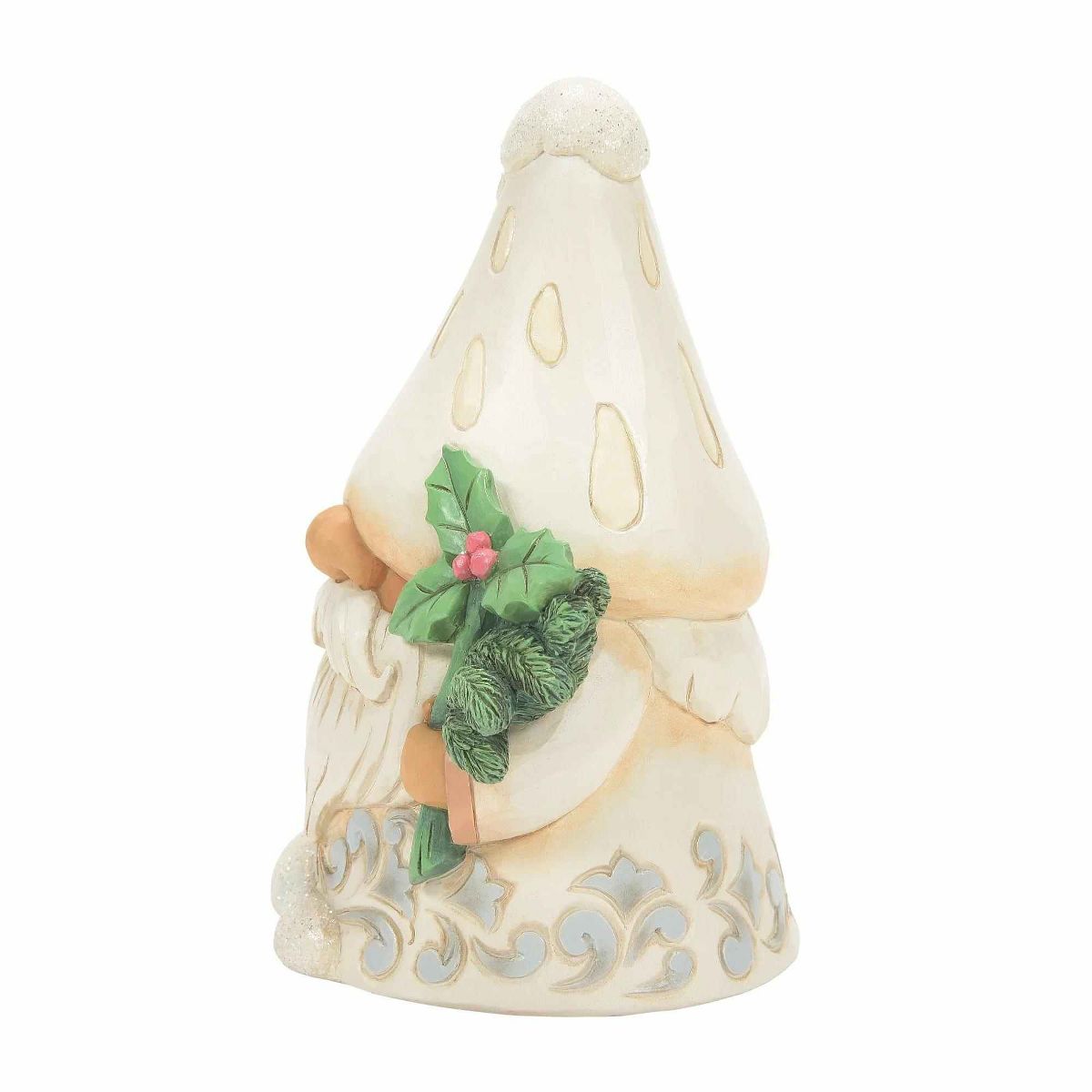 Jim Shore Winter's Fun-Guy mushroom-hat gnome back view