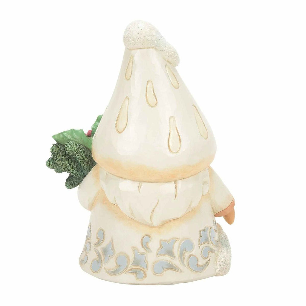Jim Shore Winter's Fun-Guy mushroom-hat gnome side view