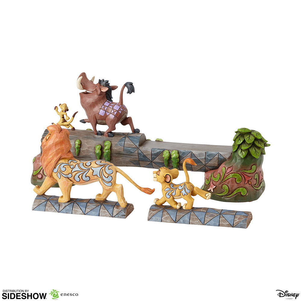 Jim Shore Disney Traditions Simba Timon and Pumbaa Carefree Camaraderie side view