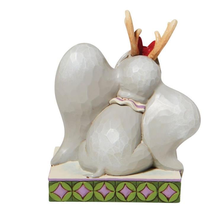 Jim Shore Disney Traditions Dumbo in reindeer antlers detail view