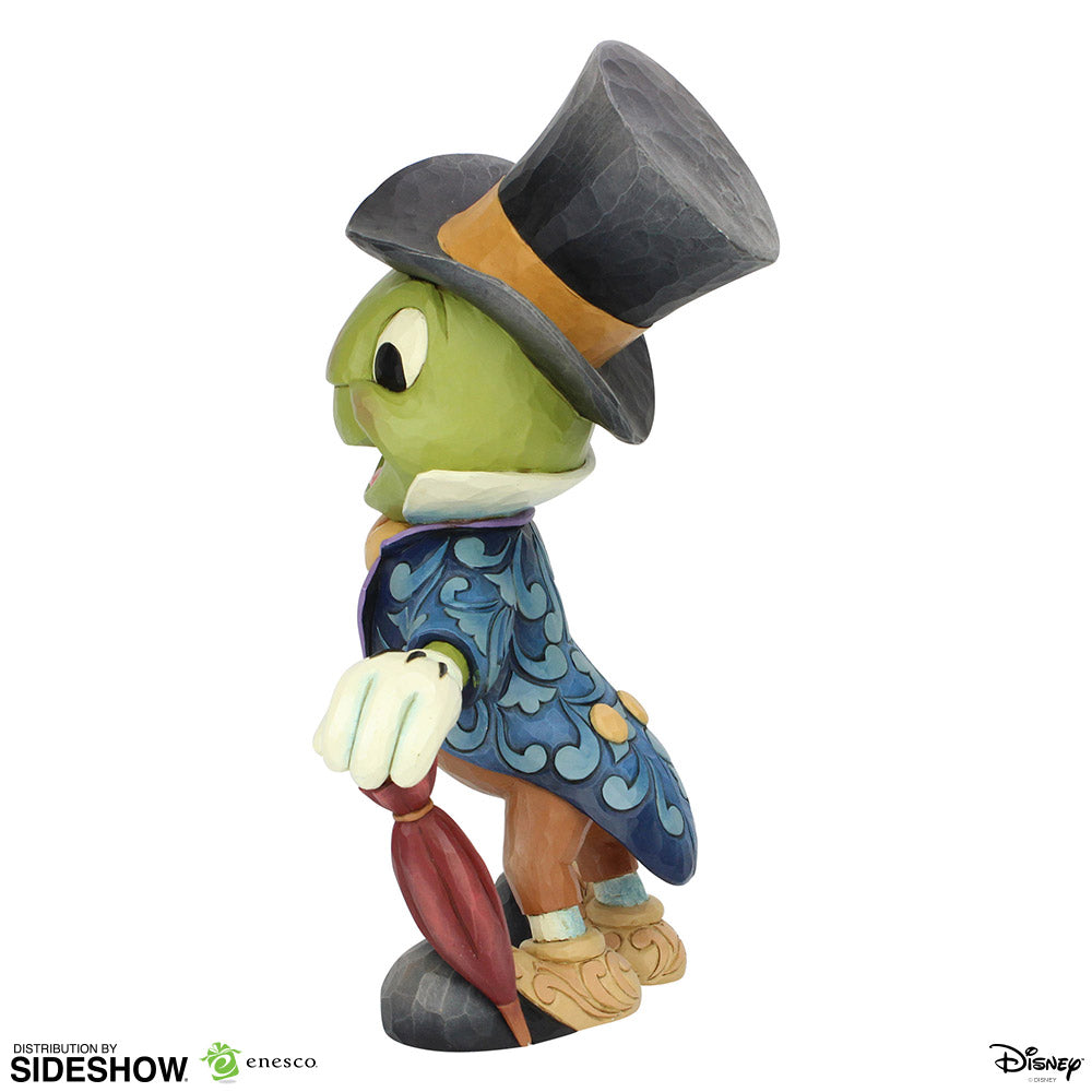 Jim Shore Jiminy Cricket figurine side view with umbrella