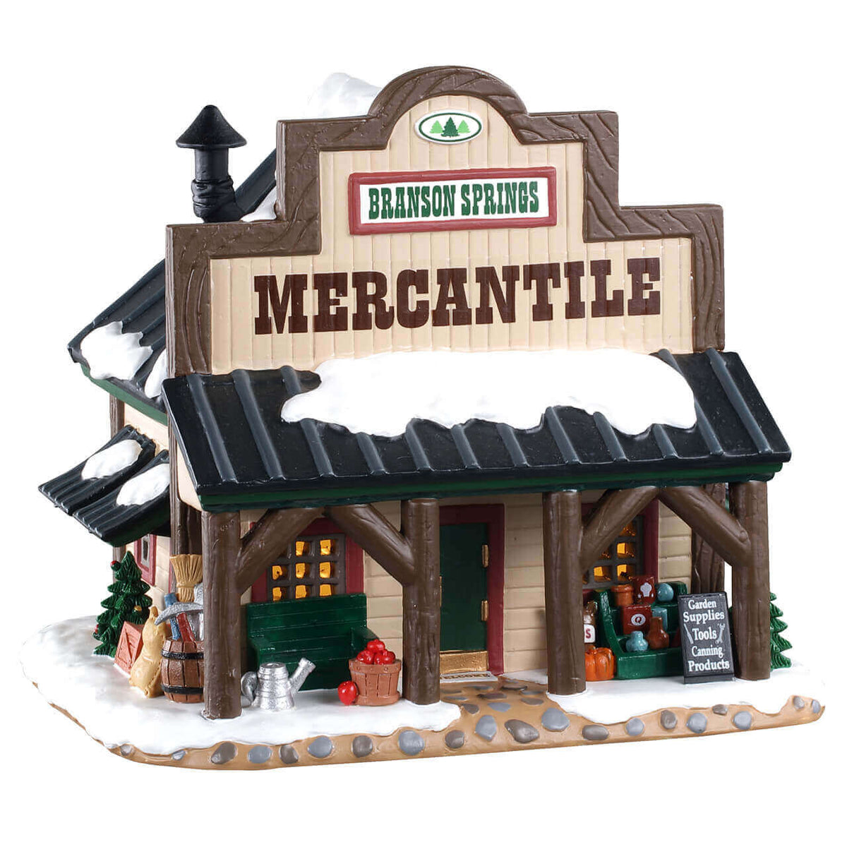 Lemax Branson Springs Mercantile lighted building, front view – SKU 05622