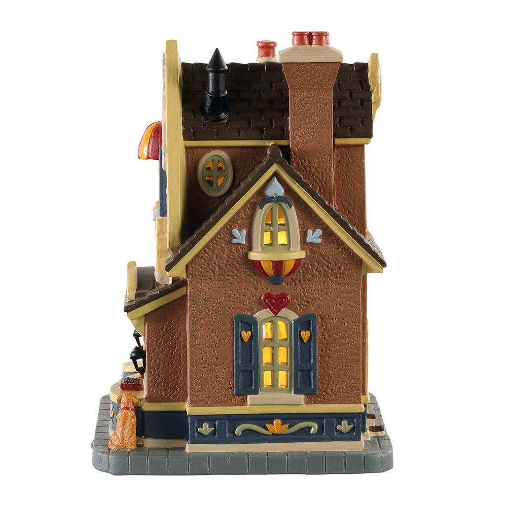 Lemax Claire’s Confectionery lighted building, rear view – SKU 05665
