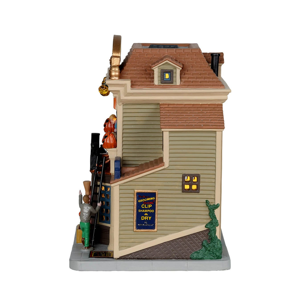 Lemax Bailey & Bella Pet Shop lighted building, side view – SKU 25853