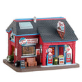 Lemax Clyde’s Trucking Service & Repair lighted building, front view – SKU 35054