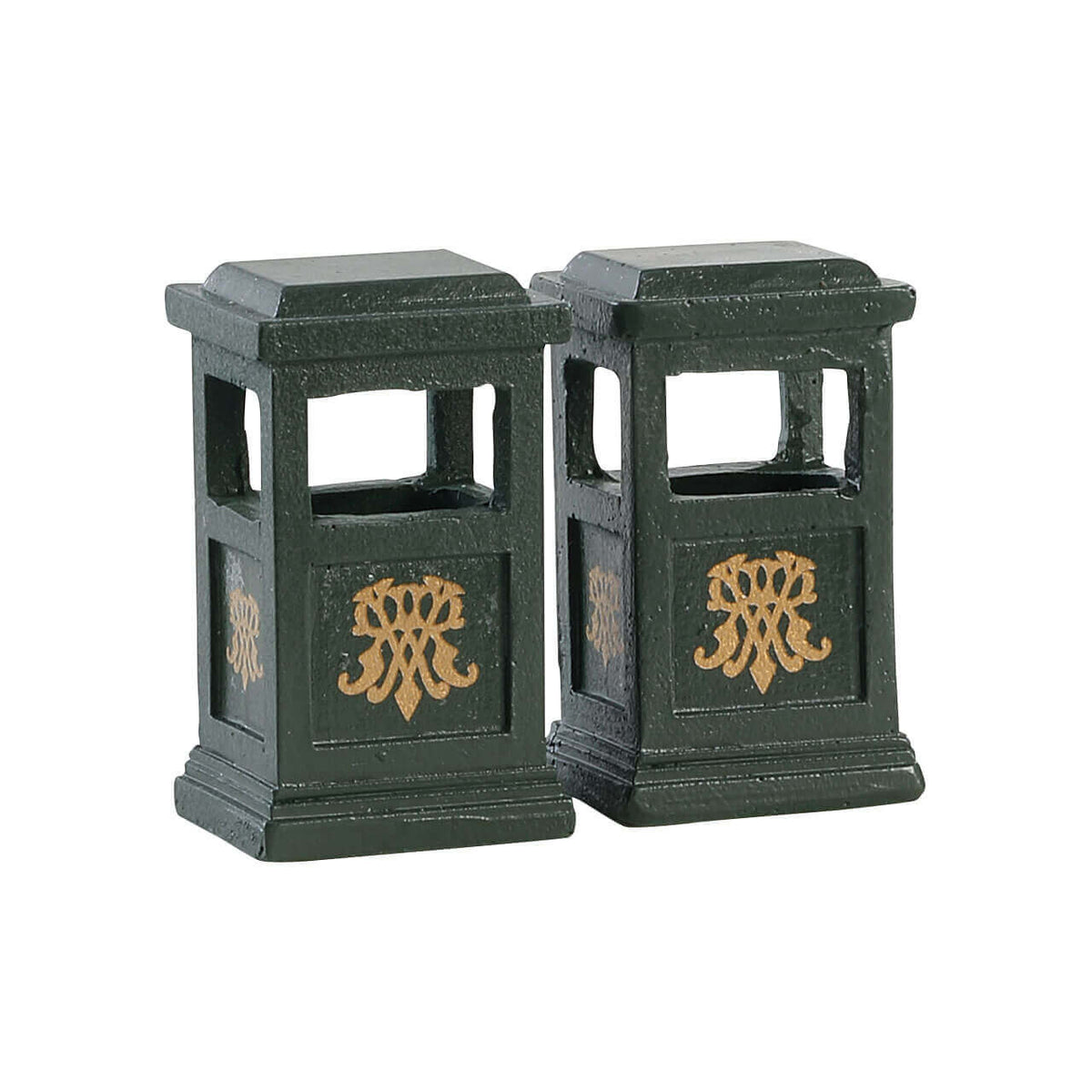 Lemax Green Trash Can, Set of 2 village accessory