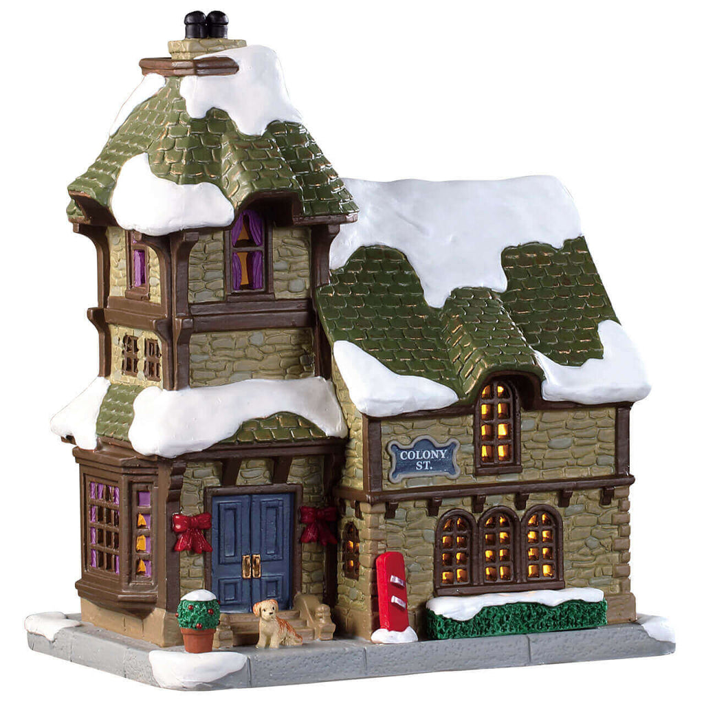 Lemax Crane Residence lighted building, front view – SKU 95511