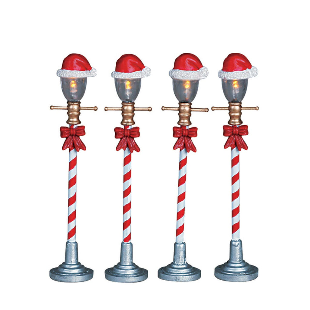 Santa Hat Street Lamp, Set Of 4 by Lemax – Santas Wonderland – view 2