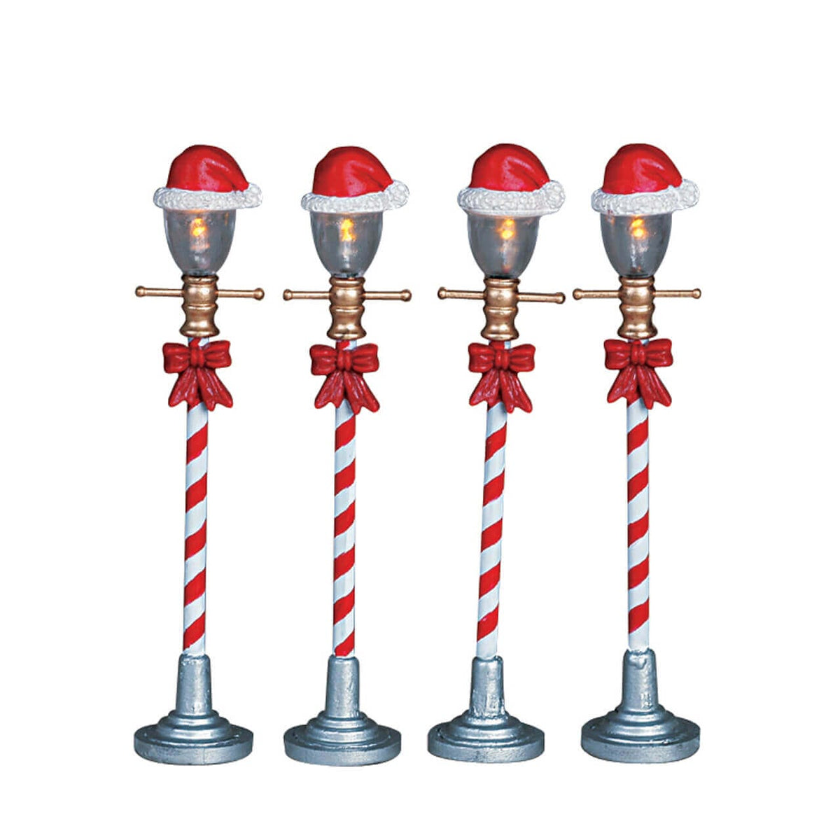Santa Hat Street Lamp, Set Of 4 by Lemax – Santas Wonderland – view 2