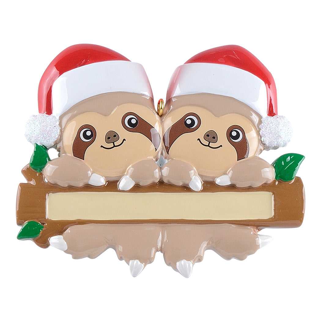 Maxora Sloth Family of 2 Personalised Ornament – SKU PR1202-2