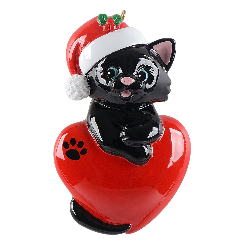 Maxora Cute Cat Black Personalised Ornament – SKU PR299B