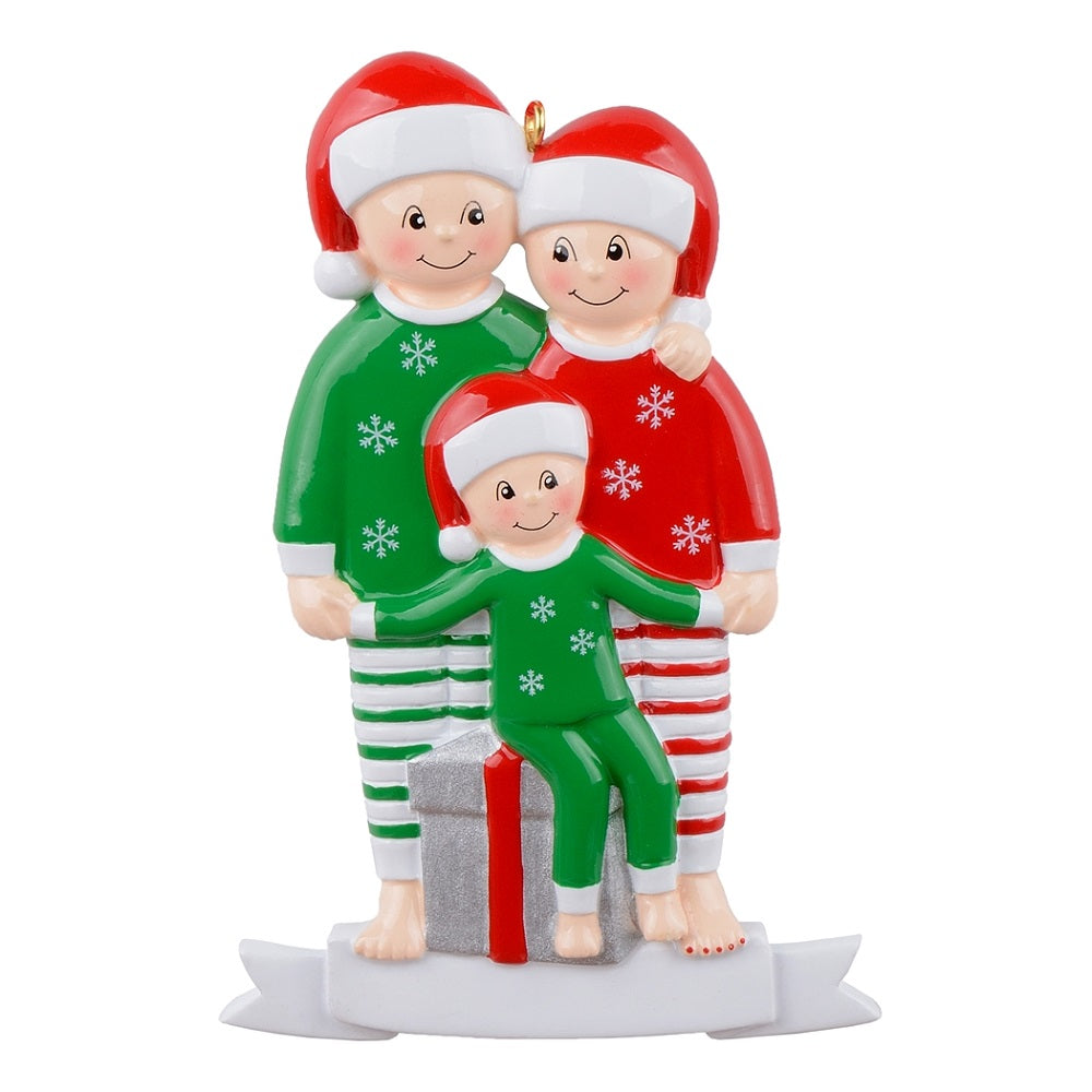Maxora Pajama Family of 3 Personalised Ornament – SKU PR838-3