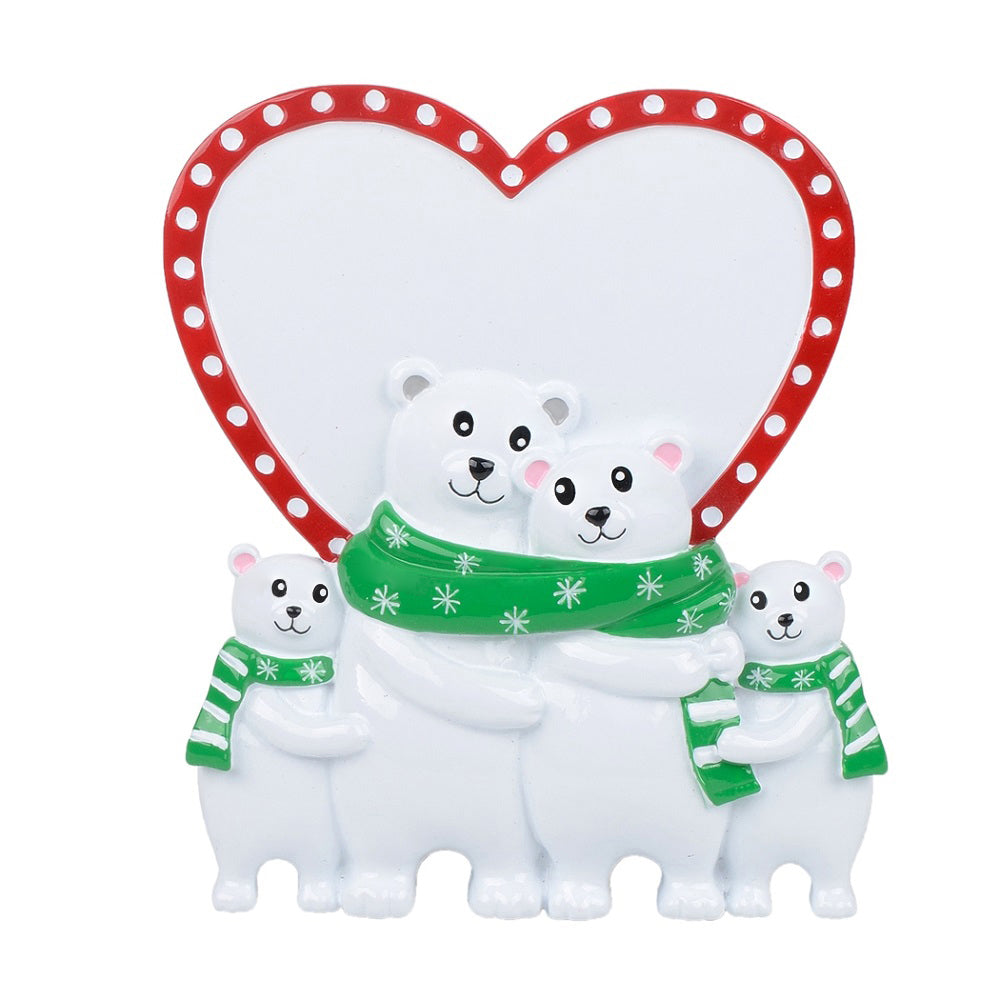 Maxora Polar Bear Family of 4 Personalised Ornament – SKU PRT201-4