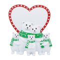 Maxora Polar Bear Family of 5 Personalised Ornament – SKU PRT201-5
