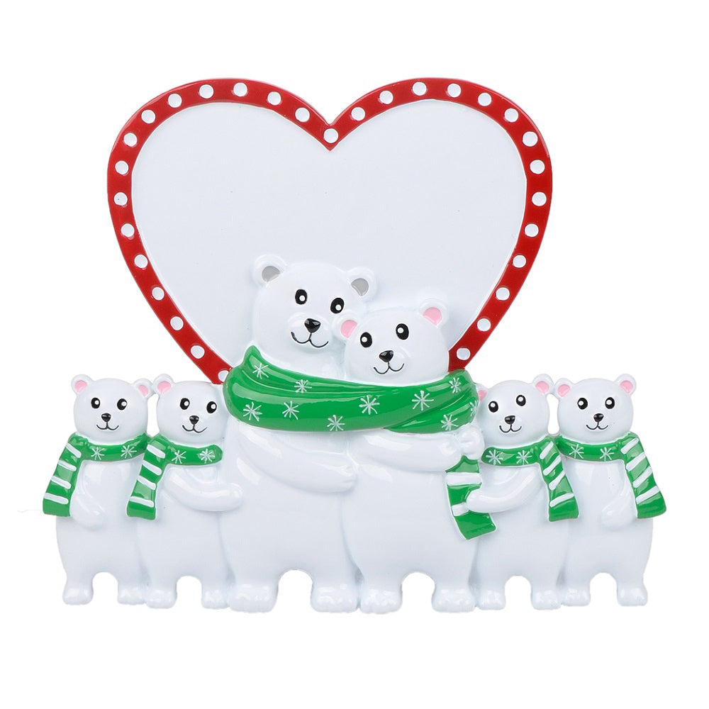 Maxora Polar Bear Family of 6 Personalised Ornament – SKU PRT201-6