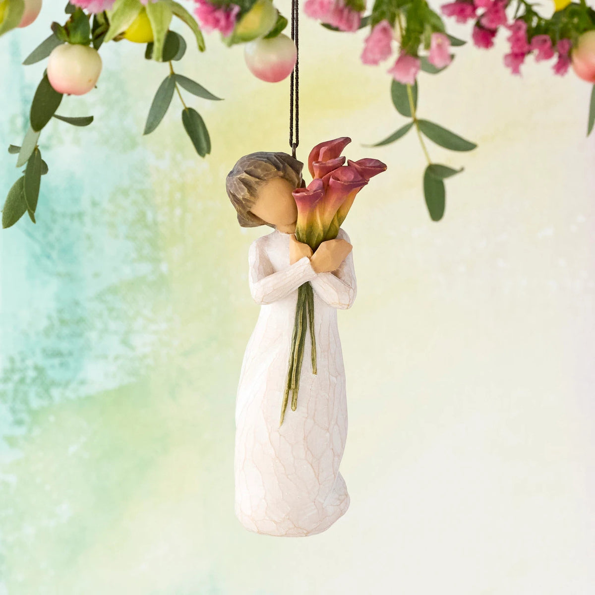 Willow Tree Bloom ornament styled hanging view – SKU 27909